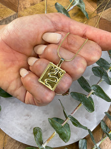 Celestial Snake Gold Medallion Necklace