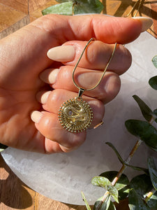 Gold Snake Round Medallion Necklace