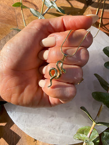 Rhinestone Snake Gold Necklace