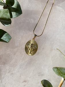 Gold Elephant Medallion Necklace