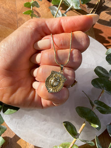 Gold Scarab Beetle Medallion Necklace