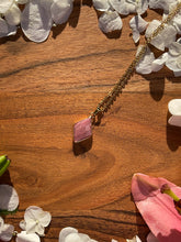 Load image into Gallery viewer, Rhodonite Diamond Crystal Gold Necklace
