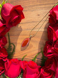 Red Jasper Petal Crystal Gold Necklace