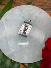 Load image into Gallery viewer, The Hermit Tarot Card Necklace - Silver