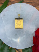 Load image into Gallery viewer, Wheel of Fortune Tarot Card Necklace - Gold
