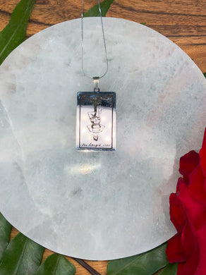 The Hanged Man Tarot Card Necklace - Silver