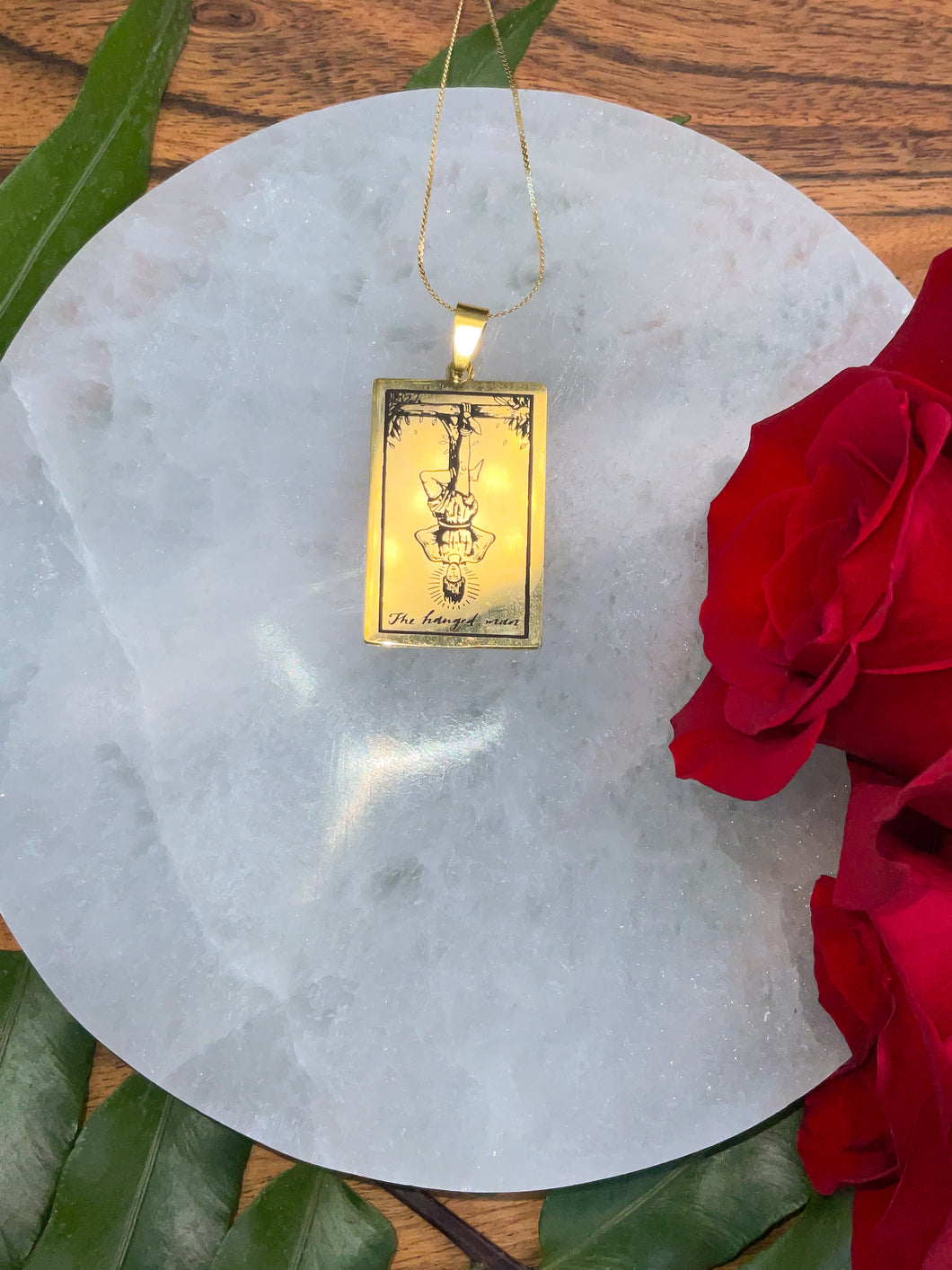 The Hanged Man Tarot Card Necklace - Gold