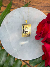 Load image into Gallery viewer, The High Priestess Tarot Card Necklace - Gold