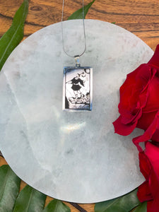 The Fool Tarot Card Necklace - Silver