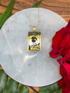 The Fool Tarot Card Necklace - Gold