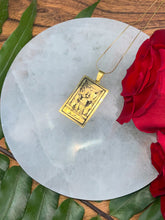 Load image into Gallery viewer, Justice Tarot Card Necklace - Gold