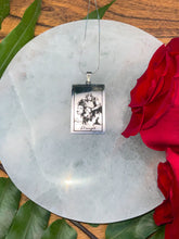 Load image into Gallery viewer, Strength Tarot Card Necklace - Silver