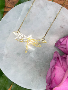 Dragonfly Spirit Animal Necklace - Gold