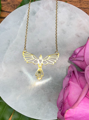 Phoenix Spirit Animal Necklace - Gold