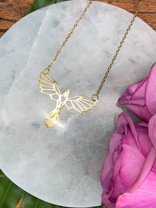 Phoenix Spirit Animal Necklace - Gold