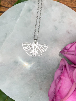 Butterfly Spirit Animal Necklace - Silver