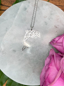 Dolphin Spirit Animal Necklace - Silver