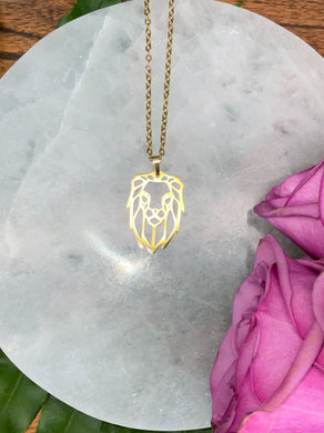 Lion Spirit Animal Necklace - Gold