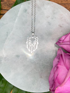 Lion Spirit Animal Necklace - Silver