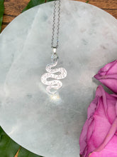 Load image into Gallery viewer, Snake #1 Spirit Animal Necklace - Silver