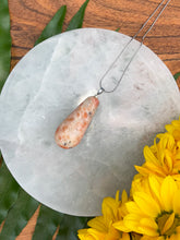 Load image into Gallery viewer, Sunstone Teardrop Crystal Silver Necklace
