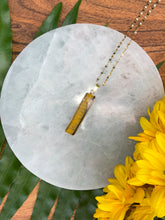 Load image into Gallery viewer, Tiger Eye Crystal Column Gold Necklace