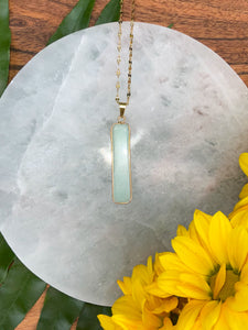 Amazonite Crystal Column Gold Necklace