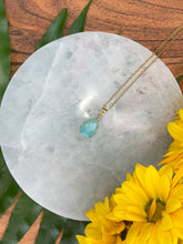 Load image into Gallery viewer, Amazonite Small Teardrop Crystal Gold Necklace 2