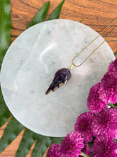 Load image into Gallery viewer, Amethyst Angel Wing Crystal Gold Necklace