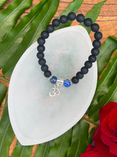 Load image into Gallery viewer, 5th (Throat) Chakra Onyx Om Bracelet