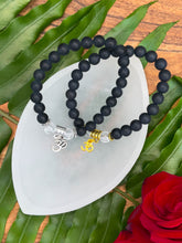 Load image into Gallery viewer, 7th (Crown) Chakra Onyx Om Bracelet