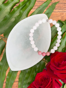 Rose Quartz & Rhodonite Crystal Bracelet