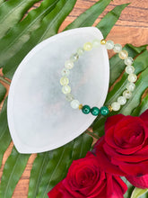 Load image into Gallery viewer, Prehnite &amp; Malachite Crystal Bracelet