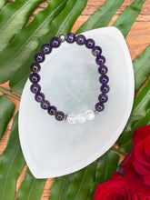 Load image into Gallery viewer, Amethyst &amp; Clear Quartz Crystal Bracelet