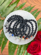 Load image into Gallery viewer, Set of 7 Onyx Om Chakra Bracelets