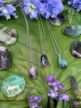 Load image into Gallery viewer, Fluorite Faceted Crystal Silver Necklace