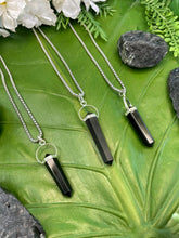 Load image into Gallery viewer, Black Tourmaline Double-Terminated Point Pendant Silver Necklace