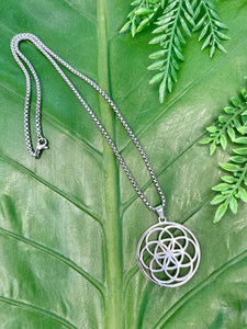 Seed of Life Sacred Geometry Silver Necklace
