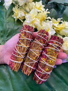 Floral Dragon's Blood Sage Smudge Bundle