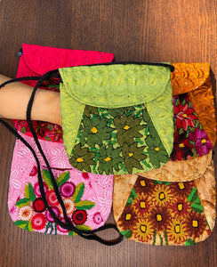 Embroidered Floral Pouch with Optional Strap
