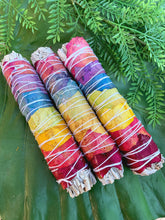 Load image into Gallery viewer, Large 7 Chakra White Sage Smudge Bundle