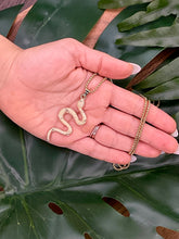 Load image into Gallery viewer, Textured Snake Gold Necklace