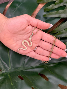 Textured Snake Gold Necklace