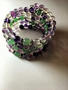 Fluorite & Green Aventurine 108 Bead Mala Bracelet
