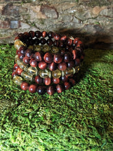 Load image into Gallery viewer, Red Tiger Eye &amp; Citrine 108 Bead Mala Bracelet