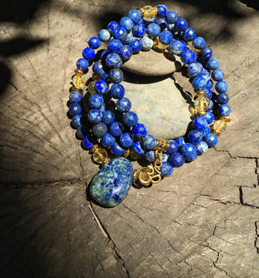 Lapis Lazuli & Citrine Mala Nacklace