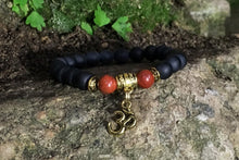 Load image into Gallery viewer, 1st (Root) Chakra Onyx Om Bracelet