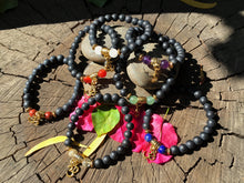 Load image into Gallery viewer, Set of 7 Onyx Om Chakra Bracelets