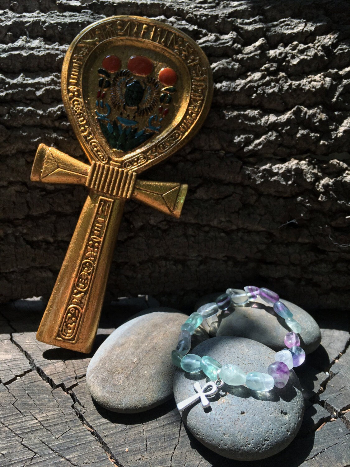 Fluorite Ankh Bracelet1