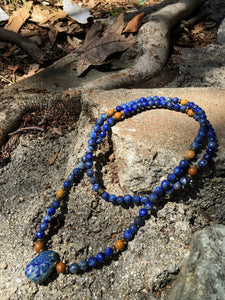 Lapis Lazuli & Picture Jasper 108 Mala Beads